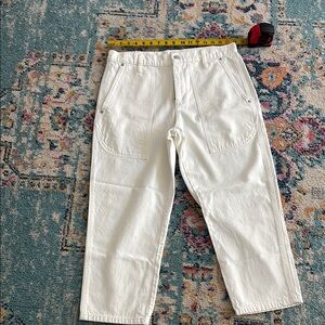 J. Crew White Ankle Cropped Jeans